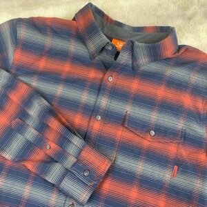 Merrell Mens XXL SelectWick Plaid‎ Button Down Shirt Red Blue JMF23491 Hiking